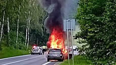 Ohoelý automobil bývalé místostarostky Tábora Michaely Petrové