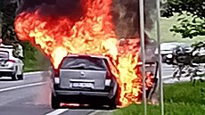 Ohoelý automobil bývalé místostarostky Tábora Michaely Petrové