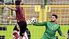�ernohorský gólman Matija �arki� zasahuje v p�ípravném utkání proti Belgii. O...