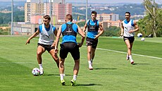 Robert Mi�kovi�, Jan Juro�ka, David Buchta a Eldar �ehi� (zleva) na tréninku...