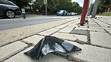Silnice ped Z Trojská, kde motorká srazil nezletilou dívku. (17. ervna 2024)
