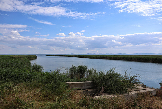 Jezero Kuhurluj u ukrajinsko-rumunské hranice v Odské oblasti (16. kvtna 2024)