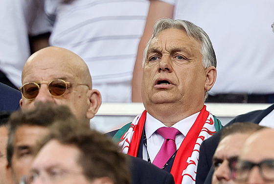 Viktor Orbán na fotbalovém Euru (19. �ervna 2024)