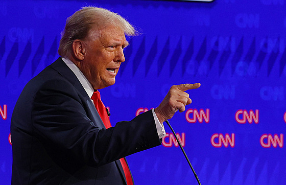 Donald Trump bhem první prezidentské debaty (27. ervna 2024)