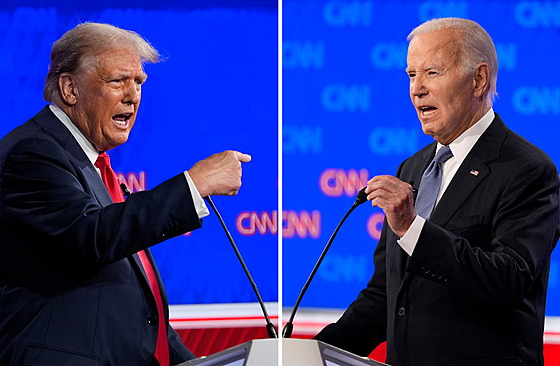 Donald Trump a Joe Biden bhem první debaty (27. ervna 2024)