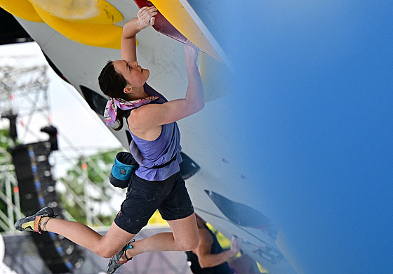 �eská lezkyn� Michaela Smetanová b�hem olympijské kvalifikace