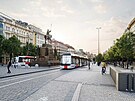Vizualizace nové tramvajové trati na Václavském námstí