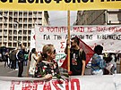 Protesty na prvního máje v eckých Athénách (1. kvtna 2024)