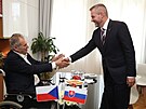 Slovenský prezident Peter Pellegrini se seel s bývalým prezidentem Miloem...