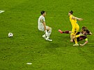 Kevin De Bruyne stílí gól Rumunsku.