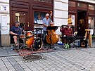 Olomouck ulice oivila hudba a tanen vystoupen