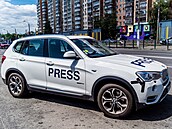 Novináské auto v Charkov (8. ervna 2024)