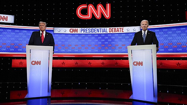Donald Trump a Joe Biden bhem prvn televizn debaty (27. ervna 2024)