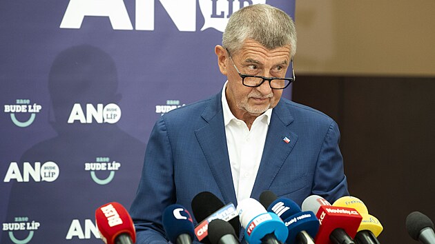 Tiskov konference hnut ANO. Na snmku Andrej Babi (21. ervna 2024)