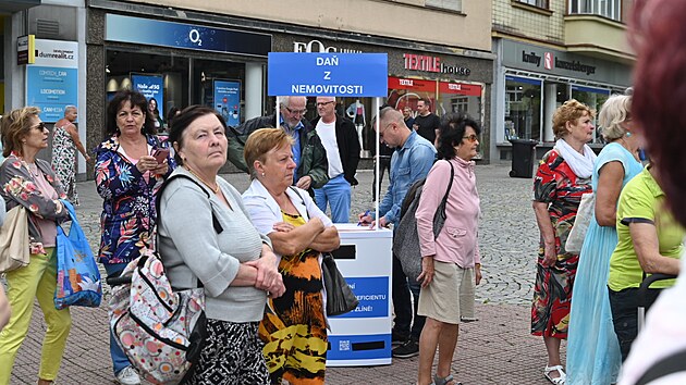 Demonstrace na nmst Mru ve Zln kvli vysok dani (erven 2024)