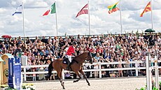 eský parkurový jezdec Ale Opatrný v akci.