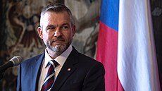 Nový slovenský prezident Peter Pellegrini pijel do Prahy na první zahraniní...