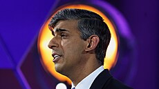 Rishi Sunak bhem poslední pedvolební debaty (27. ervna 2024)