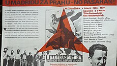 Poválený plakát pipomínající interbrigadisty ze Zlínska. Knesl zde byl uveden...
