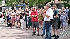 Demonstrace na námstí Míru ve Zlín kvli vysoké dani (erven 2024)