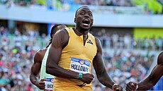 Grant Holloway slaví vítzství na 110 metrech pekáek ve tvrtém ase historie.