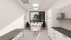 Vizualizace podoby vnitních prostor chystaného nového pavilonu onkologické...