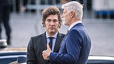 �eský prezident Petr Pavel a jeho argentinský prot�j�ek Javier Milei se setkali...