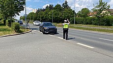 Dopravní policisté v Plzni dohlíejí ve zvýené míe na provoz ve mst. Snímek...