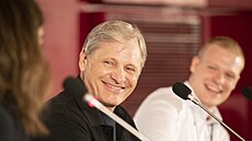 Herec Viggo Mortensen b�hem tiskové konference na karlovarském filmovém...