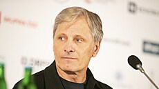 Herec Viggo Mortensen b�hem tiskové konference na karlovarském filmovém...