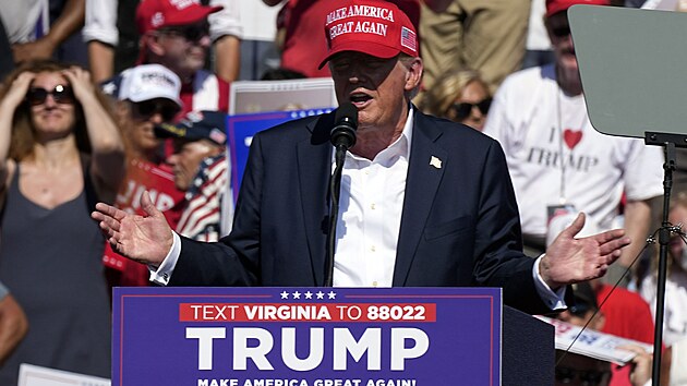 Donald Trump na pedvolebnm shromdn ve Virginii (28. ervna 2024)