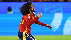 Marc Cucurella ze panlska bhem utkání s Gruzií.