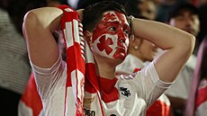 Zklamaný fanou�ek Gruzie po proh�e se �pan�lskem.