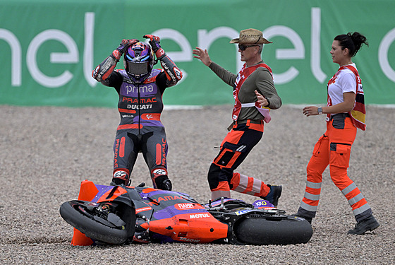 �pan�l Jorge Martín po nehod� na Moto GP.