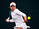 Brenda Fruhvirtová se napahuje k úderu bhem prvního kola Wimbledonu.