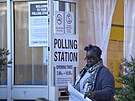 Britská volební místnost ped otevením (4. ervence 2024)
