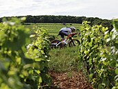 Belgický cyklista Remco Evenepoel v dresu msitra svta profrel první asovkou...