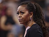 Michelle Obamová na konferenci v New Yorku bhem tenisového turnaje US Open...