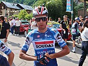 Jan Hirt za cílem 4. etapy Tour ve Valloire.