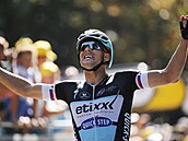 Zdenk tybar se raduje z triumfu v 6. etap na Tour de France.