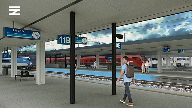Vizualizace libereckho ndra Central Station, kter m bt hotov do roku 2033.