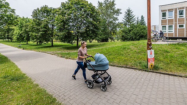 Park mezi Domekovou ulic a Poliklinikou III na Moravskm Pedmst v Hradci Krlov