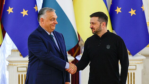 Maarsk premir Orbn se setkal s prezidentem Ukrajiny Zelenskym. (2. ervence...