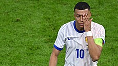 Francouzský úto�ník Kylian Mbappé b�hem zápasu s Portugalskem.
