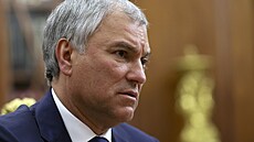 Pedseda Státní dumy, dolní komory ruského parlamentu, Vjaeslav Volodin hovoí...