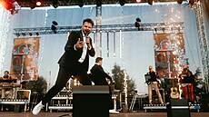 P�vci z tria Muzikály naruby na pódiu