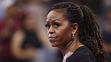 Michelle Obamová na konferenci v New Yorku bhem tenisového turnaje US Open...