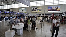 Cestující na Letiti Václava Havla v Praze (3. ervence 2024)