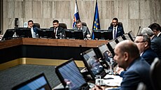 P�edseda slovenské vlády Robert Fico necelé dva m�síce od atentátu poprvé...