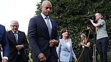 Demokrati�tí guverné�i po setkání s prezidentem Joem Bidenem. Zleva Newyorská...